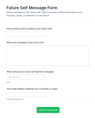 Future Self Message Form Template