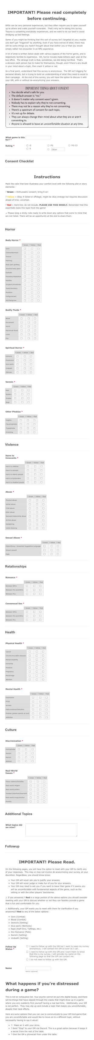 Game Consent Form Template