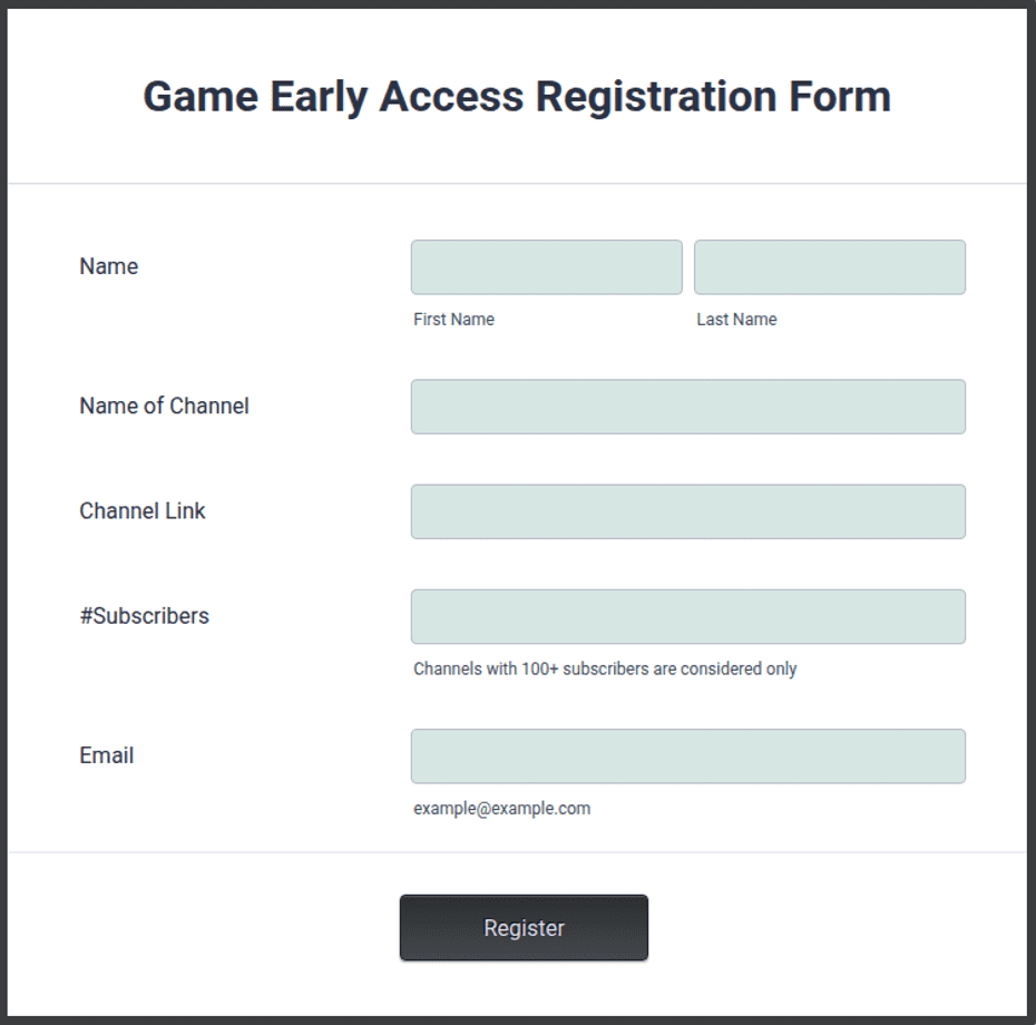 Xbox Sign Up Form.pdf Game Early Access Registration Form Template | Jotform