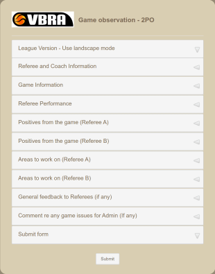 Game Observation Form Template