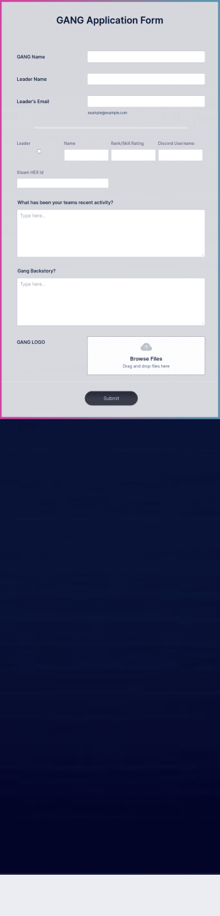 GANG Application Form Template