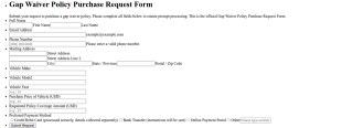 Gap Waiver Policy Purchase Request Form Template