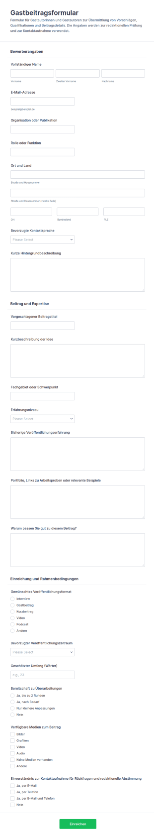 Gastbeitragsbewerbung Formular