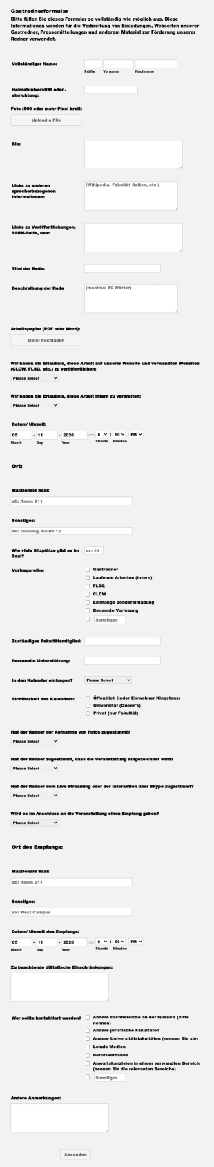 Gastrednerformular