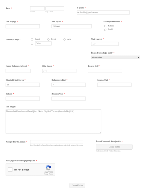 Gayrimenkul Bilgileri Toplama Form Template