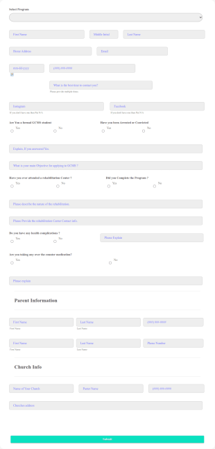 GCMS Admin Application Form Template