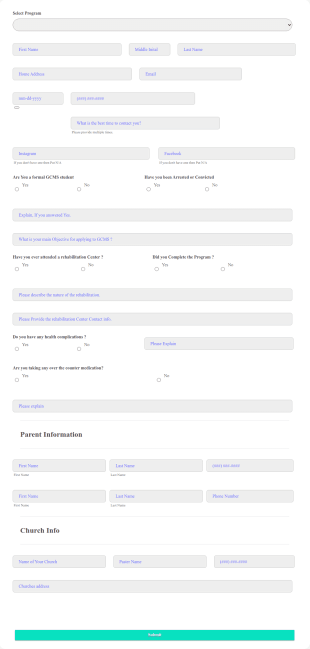 GCMS Admin Application Form Template