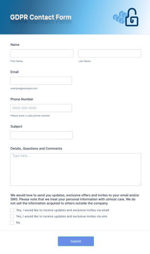 GDPR Contact Form Template