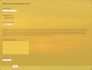 GDPR Uyumlu Fotoğraf Onay Form Template
