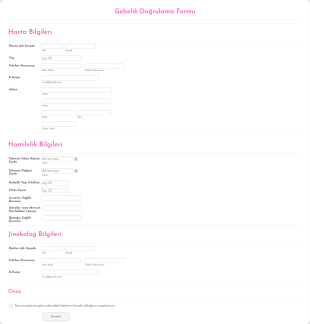 Gebelik Doğrulama Form Template