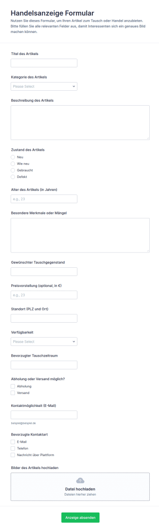 Gebrauchtwaren Tauschliste