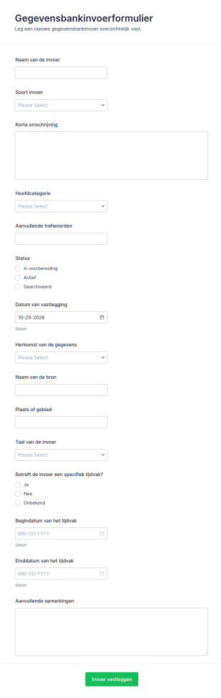 Gegevensinvoerformulier