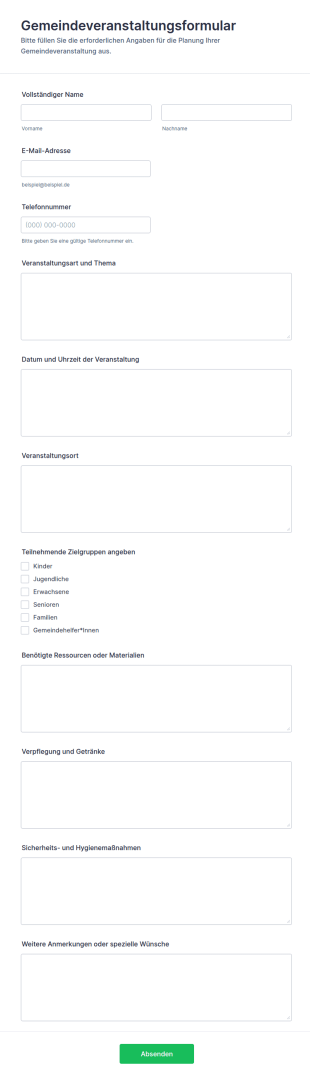 Gemeindeveranstaltungsformular