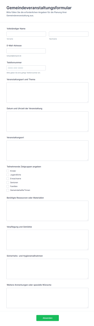 Gemeindeveranstaltungsformular