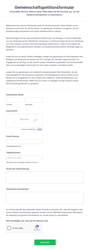 Gemeinschaftspetitionsformular