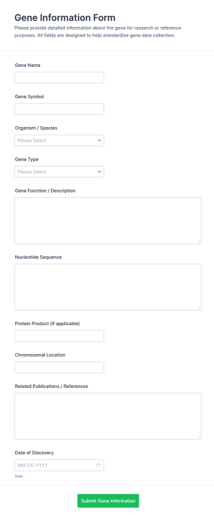 Gene Information Form Template