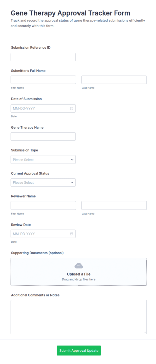 Gene Therapy Approval Tracker Form Template