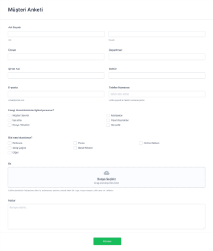 Genel Müşteri Anketi Form Template