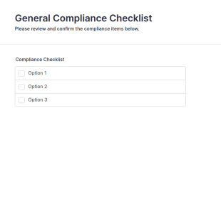 General Compliance Checklist Form Template