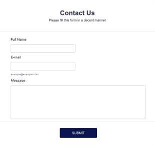 General Inquiry Contact Form Template