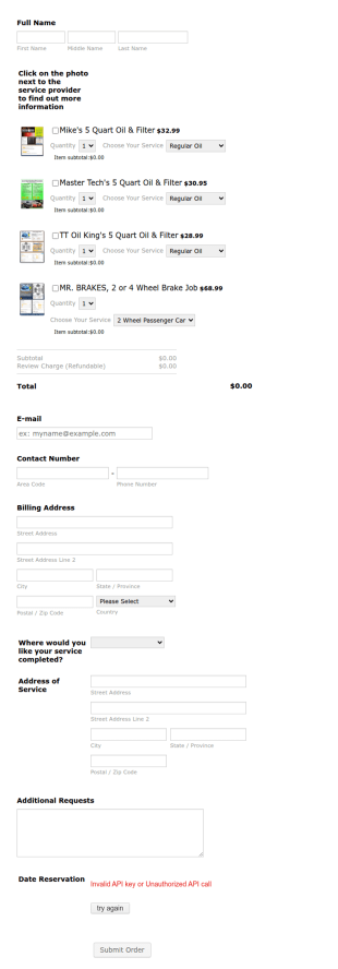 General Maintenance Services Order Form Template