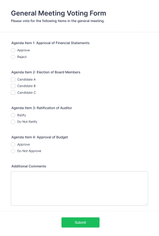 General Meeting Voting Form Template