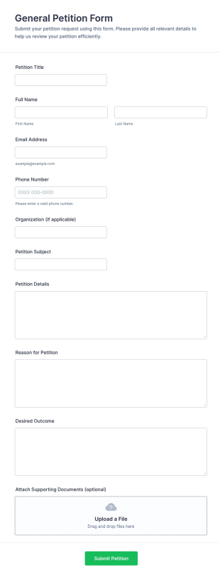 General Petition Form Template