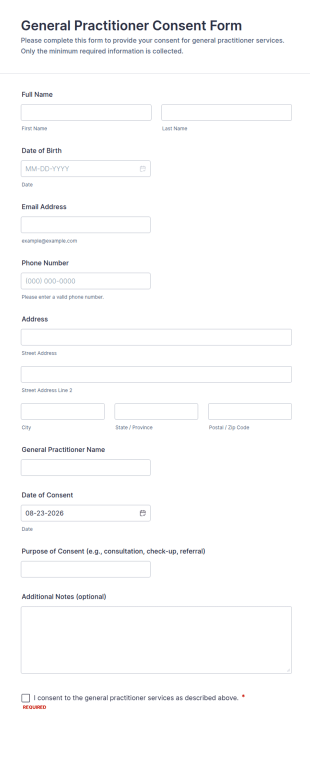 General Practitioner Consent Form Template