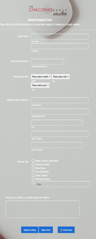 General Request Form Template