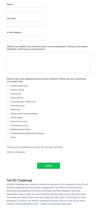 General Survey Template Form Template