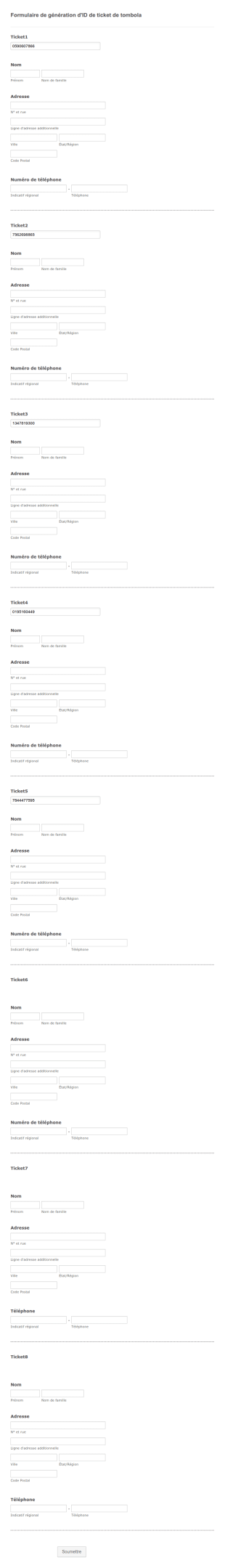 Générateur Gratuit De Numéros De Billets De Tombola