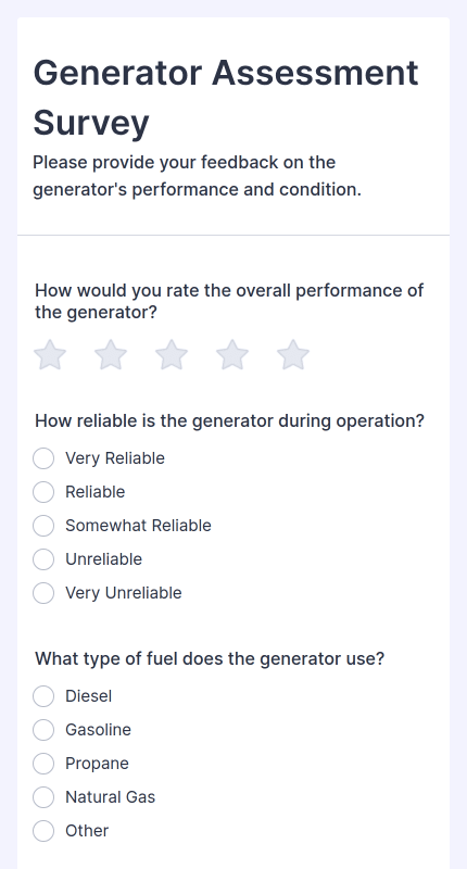 Generator Assessment Survey