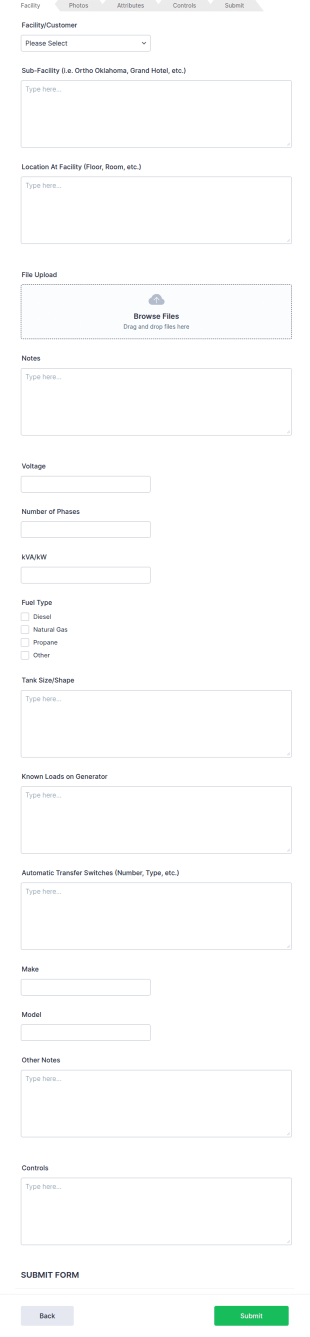 Facility Audit Intake Form Template