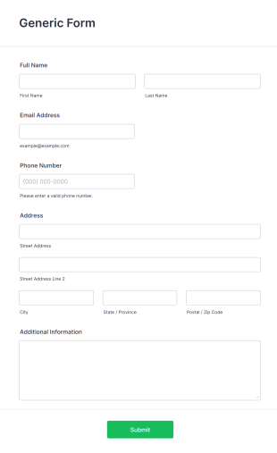 Generic Form Template