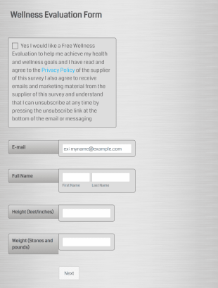 Generic Online Wellness Evaluation Form Template