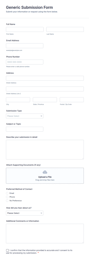 Generic Submission Form Template