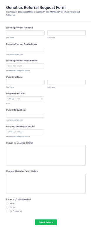 Genetics Referral Request Form Template
