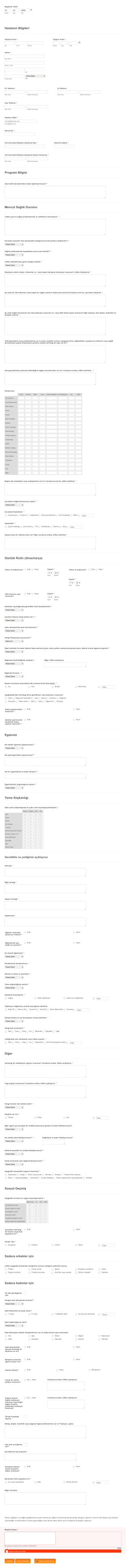 Geniş Çaplı Hasta Giriş Form Template