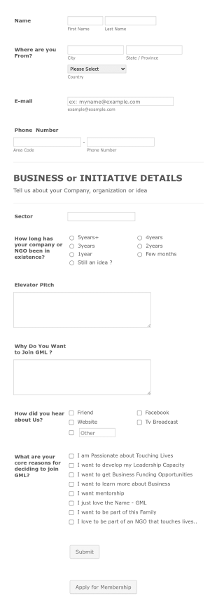 Gentle Men's League Gml Form Template