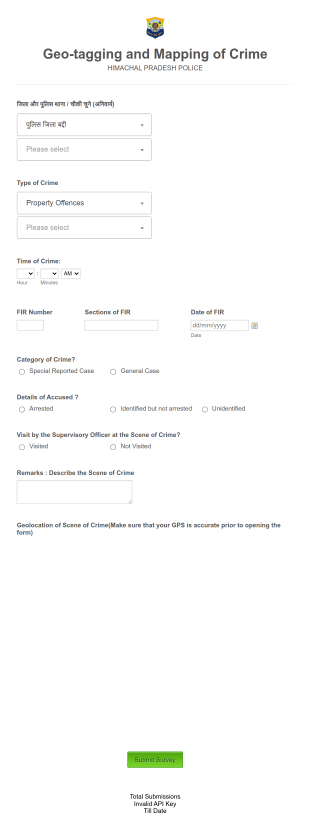Geo Tagging And Mapping Baddi Form Template