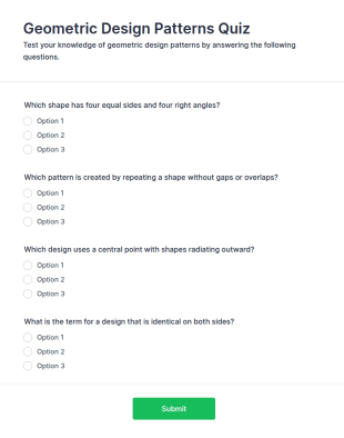 Geometric Design Patterns Quiz Form Template