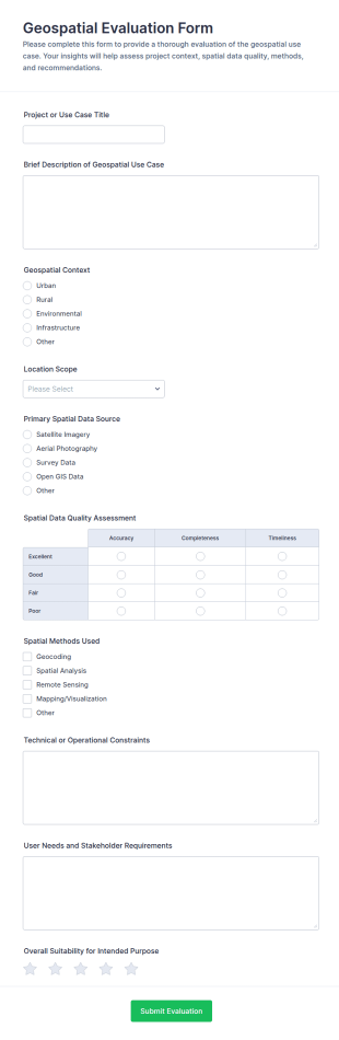 Geospatial Evaluation Form Template