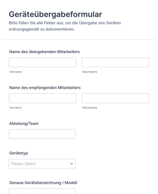 Geräteübergabeformular