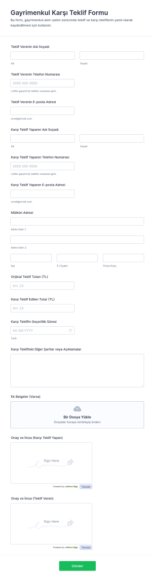 Geri Bildirim Anketi Form Şablonu