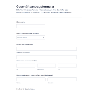 Geschäftsantragsformular