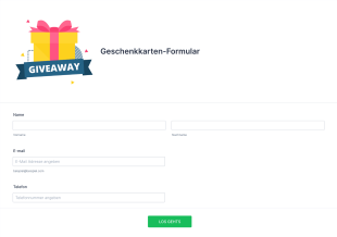 Geschenkkarten Formular