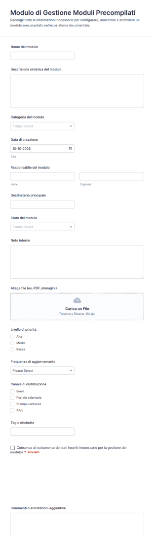Gestione Di Moduli Precompilati