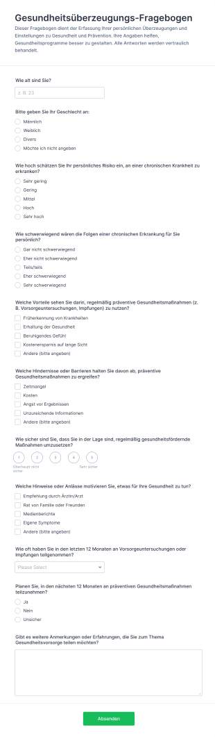 Gesundheitsüberzeugungs Fragebogen