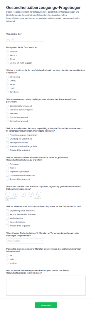 Gesundheitsüberzeugungs Fragebogen