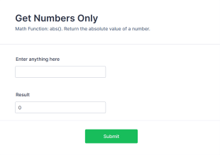 Get Numbers Only Form Template